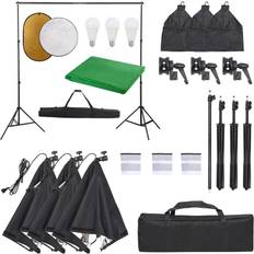 vidaXL Fotostudio-Set Mit Beleuchtung Hintergrund Und Reflektor
