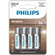 Batteries & Chargers Philips ALKALINE BATTERIES AA LR6 PACK 4