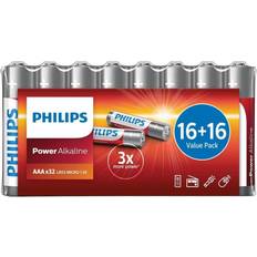 Philips Alkaliparisto Akut ja Laturit Philips Batteri Power AA/LR6 32-pack