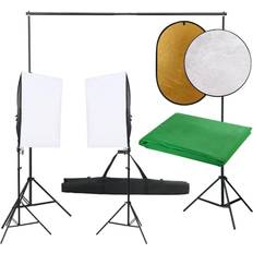 Iluminación y Equipamiento de Estudio vidaXL Kit de estudio fotográfico con set de luces, fondo y reflector