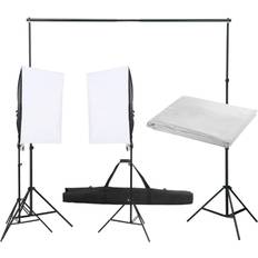vidaXL fotostudiesæt med lampesæt og baggrund
