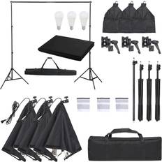 vidaXL Kit Per Studio Fotografico Con Set Di Luci E Fondale