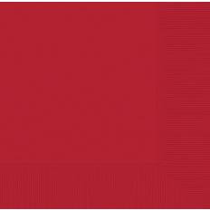 Red Paper Napkins Amscan 5 in. x 5 in. Apple Red Beverage Napkins (600-Piece)