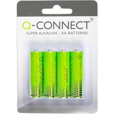 4 x AA, Engangsbatteri, AA, Alkaline, 4 stk, Grøn, Cylindrisk