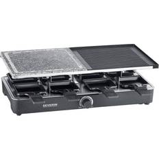 Termostato regolabile Barbecue Elettrici Severin RG2376 Piastra 8 Padellini Nero