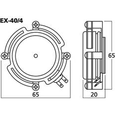 3.5 mm Jack - Schwarz Einbaulautsprecher Monacor EX-40/4 Körperschallwandler 40 W 4 Ohm