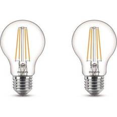 Philips LED-glödlampa LEDClassic 7W/827 (60W) clear 2-pack E27