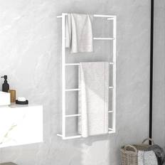 Bianco Arredamento e Storage Bagni vidaXL Portasciugamani Bianco 60x10x116 cm In Acciaio