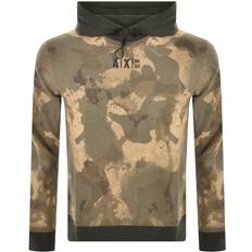 Camouflage Pulls Armani Exchange Men's Camo Colorblocked Logo-Print Hoodie