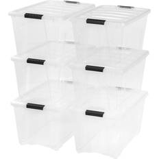 Plastic Storage Boxes Iris 53 Quart Clear Storage Box 13.2gal 6