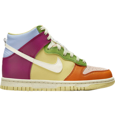 Faux Leather Indoor Sport Shoes Children's Shoes NIKE Dunk High Next Nature GS - Dynamic Berry/Royal Tint/Arctic Orange/Coconut Milk