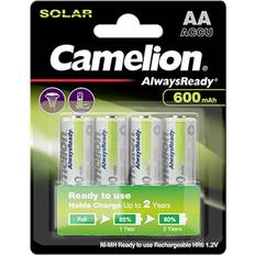 Batterier 600 mah aa Camelion AlwaysReady Solar Laddbart batteri AA (R6) NiMH 600 mAh 1.2 V 4 st