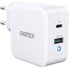 65w pd Choetech USB/USB-C GaN Snellader 65W PD Adapter Fast Charge Wit