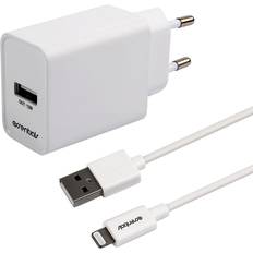 Essentials Batterier & Opladere Essentials 12W vægoplader med kabel Svart