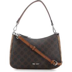 Nine West Rhea Shoulder Crossbody Brown Logo Multi