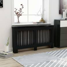 vidaXL Radiator Cover Black MDF