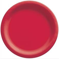 Red Plates, Cups & Cutlery Amscan Round Paper Plates, 8-1/2” Apple Red, Pack Of 150 Plates