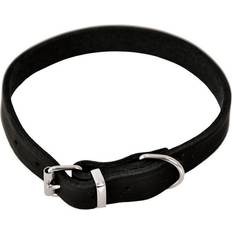 Dogman Läderhalsband Lina ställbart Black XS/S 35cm