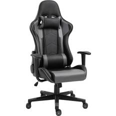 Excalibur 2 PU Leather Gaming Chair with Adjustable Cushion Black/Grey