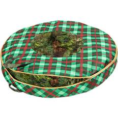 Honey Can Do 36" Plaid Wreath Storage Bag Storage Box