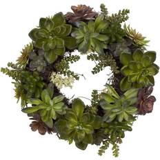 Flowers Nearly Natural 20" Succulent Wreath