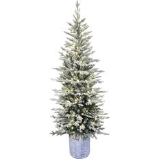 Puleo International 6ft. Pre-Lit Scandinavian Fir Green 6 Foot Christmas Tree