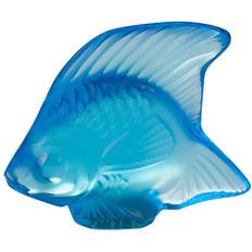 Lalique Fish Figure Light Blue Figurine