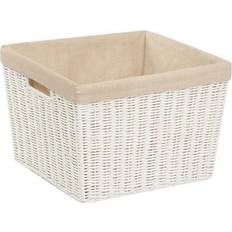 White Baskets Honey Can Do White Parchment Cord Lined Basket, Large Basket