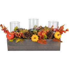 Northlight 27" Pumpkin, Berry & Pinecone Fall Harvest Triple Pillar MichaelsÂ Multicolor 27"