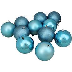 Christmas Tree Ornaments Northlight Seasonal 12pc 4-Finish Shatterproof Ball Ornaments Turquoise Blue Christmas Tree Ornament