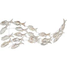 Olivia & May Coastal Wood Fish Wall Decor 45x17"