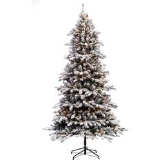 Puleo International 6.5ft. Pre-Lit Flocked ‎Bennington Fir Artificial Christmas Tree 198.1cm