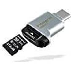 Usb c sd kortläsare Integral Memory Micro SD-kortläsare USB2.0/USB C Typ-C OTG-kortläsare för Micro SD, microSDHC, microSDXC, INCRCMSDNRP