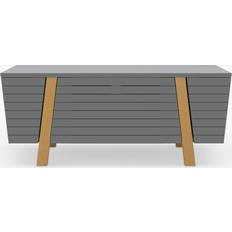 Silver TV Benches Alphason Florence 1200 Stand Oak, Silver/Grey,Brown TV Bench