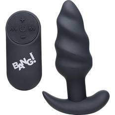 Vibrating butt plug XR Brands 21X Vibrating Silicone Swirl Butt Plug Black/Blue