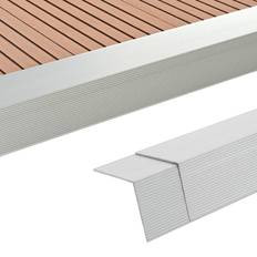 vidaXL 5x Cornière Terrasse Aluminium Argenté Plancher WPC Baguette d'Angle