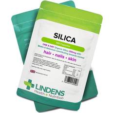 Silica hår hud naglar Lindens Silica 250 mg kapslar 100 pack förstärkt med biotin & selen bidrar till friskt hår, naglar och hud i en bekväm kapsel som en dag