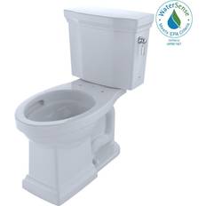 Toilets Toto Promenade II Two-Piece Elongated Toilet with 1.28 GPF Tornado Flush Technology and Right-Hand Trip Lever, CST404CEFRG#01