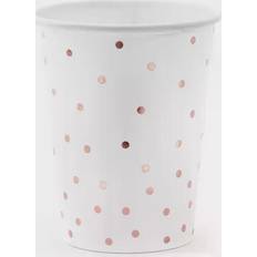 PartyDeco Prikkede Hvide Kopper