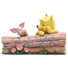 Toy Figures Disney Jim Shore Winnie the Pooh & Piglet Log Conversation Statue Pink/Brown/Yellow One-Size