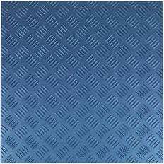 Sealey Vinyl Floor Tile with Peel & Stick Backing Blue Treadplate, Pack of 16