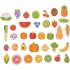 Bigjigs Babyspielzeuge Bigjigs Toys Wooden Fruit & Veg Magnets 35 Pieces