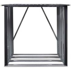 Hanover Galvanized Steel Firewood Storage Rack, HANWDSHD-GRY