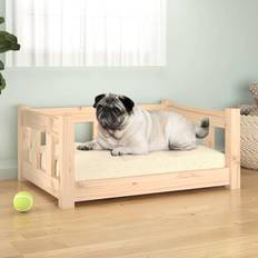 vidaXL Dog Bed 65.5x50.5x28 Solid Wood Pine