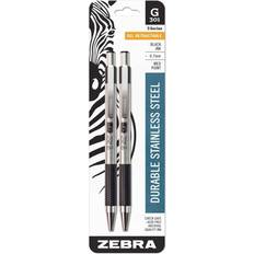 Zebra 2ct G-301 Ballpoint Pens Black Ink Fine .7mm