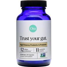 Ora Trust Your Gut High Potency Probiotic Prebiotic 52 Billion CFUs (60 Capsules)