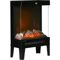 Fireplaces Homcom 180 Charming Electric Fireplace Heater, Quiet Stove, Black