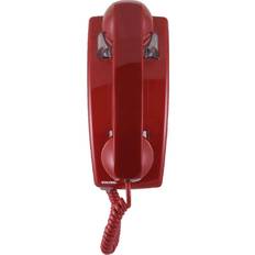 Viking Electronics Dial-Less Wall Phone for Ringdown, Red