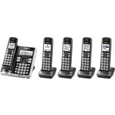 Landline Phones Panasonic KXTGF575 Link2Cell Bluetooth Cordless Phone 5 Handsets