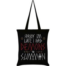 Svarte Stoffvesker Grindstore Sorry Im Late I Had Demons To Summon Tote Bag